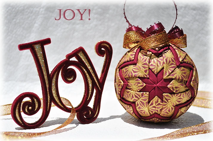 Joy Quilted Ornament