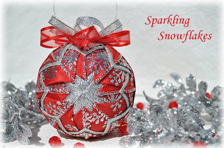 Sparkling Snowflakes Quilted Ornament