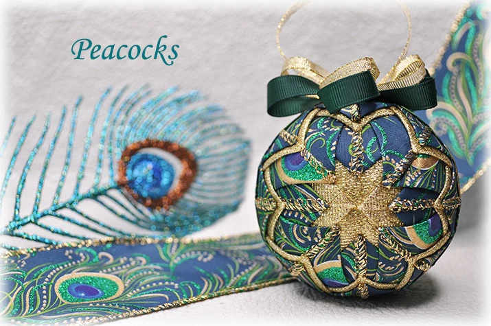 Peacocks Quilted Ornament