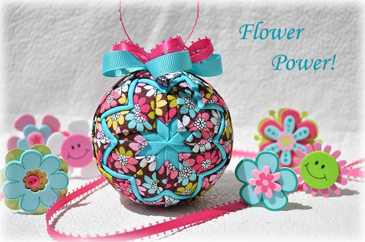 Flower Power Quilted Ornament