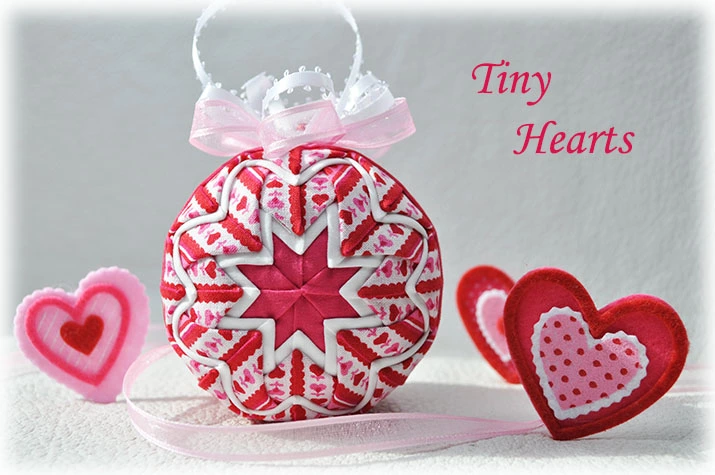 Tiny Hearts Quilted Ornament