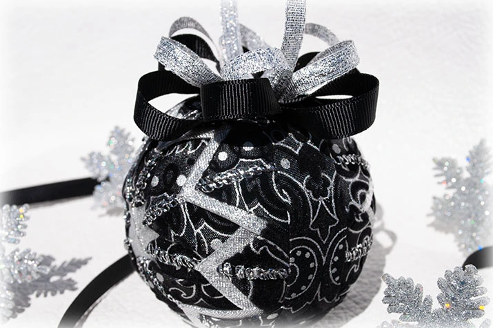 Blue Snow Crystals Quilted Ornament