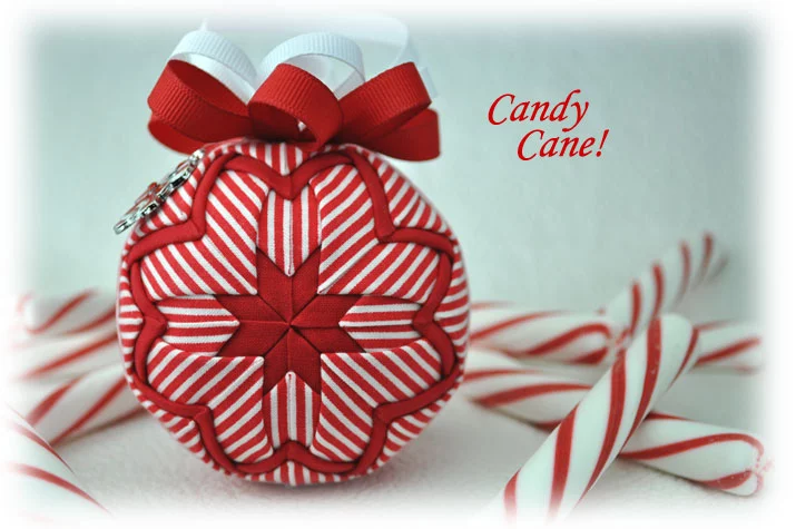 Candy Cane Quilted Ornament