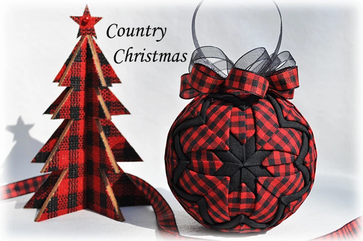 Country Christmas Quilted Ornament