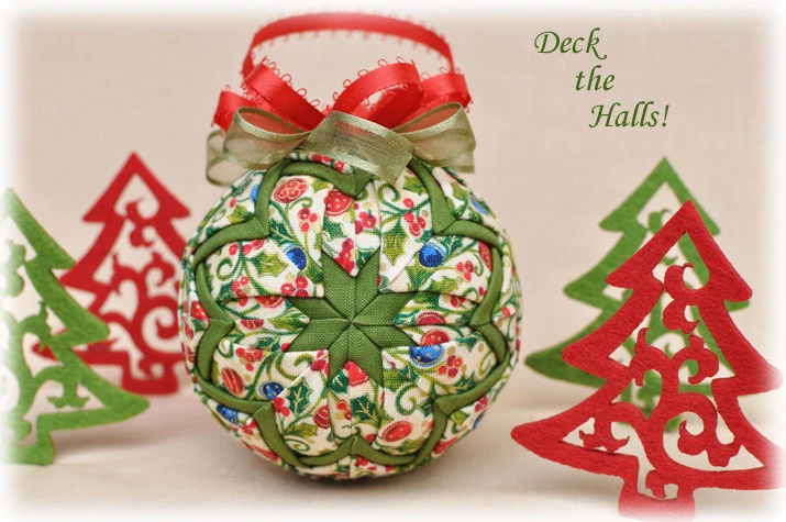 Deck the Halls Quilted Ornament