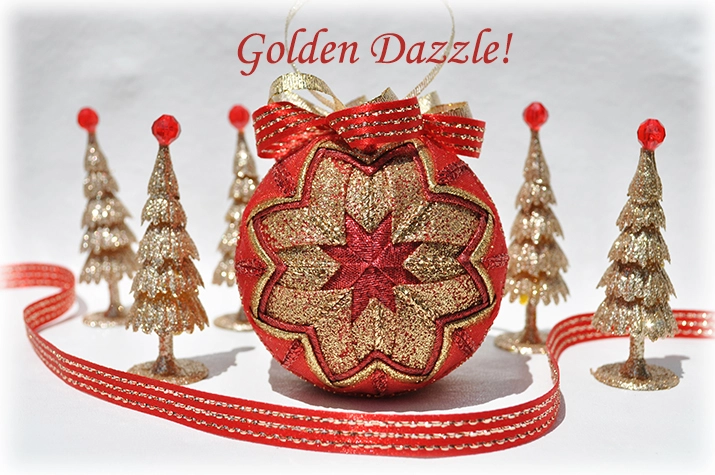 Golden Dazzle Quilted Ornament