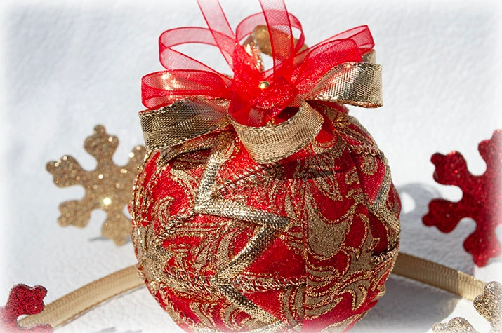 Blue Snow Crystals Quilted Ornament