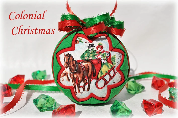 Colonial Christmas Quilted Ornament