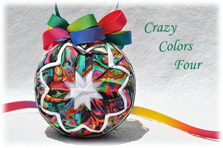 Crazy Colors Quilted Ornament