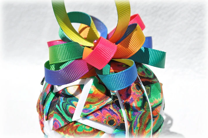 Crazy Colors Quilted Ornament