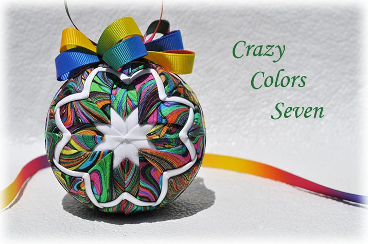 Crazy Colors Quilted Ornament