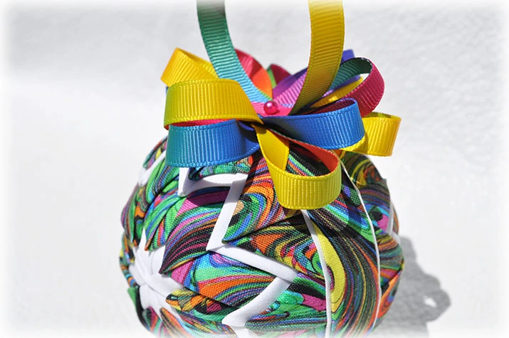 Crazy Colors Quilted Ornament