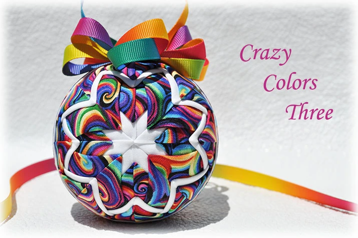 Crazy Colors Quilted Ornament