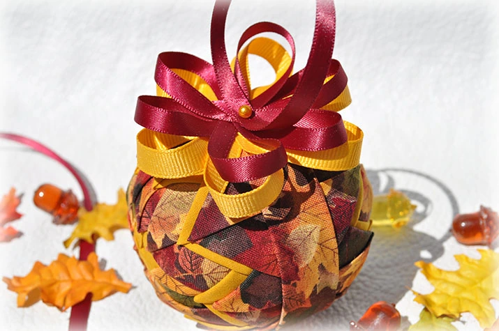 Falling Leaves Quilted Ornament