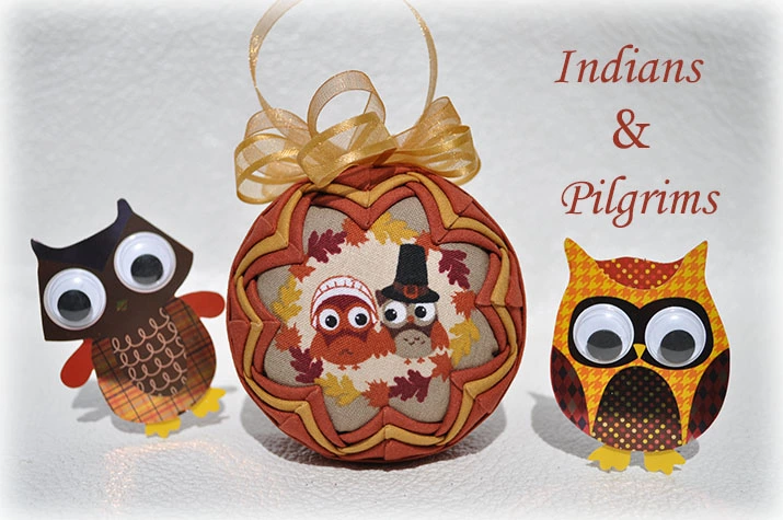 Indians & Pilgrims Quilted Ornament