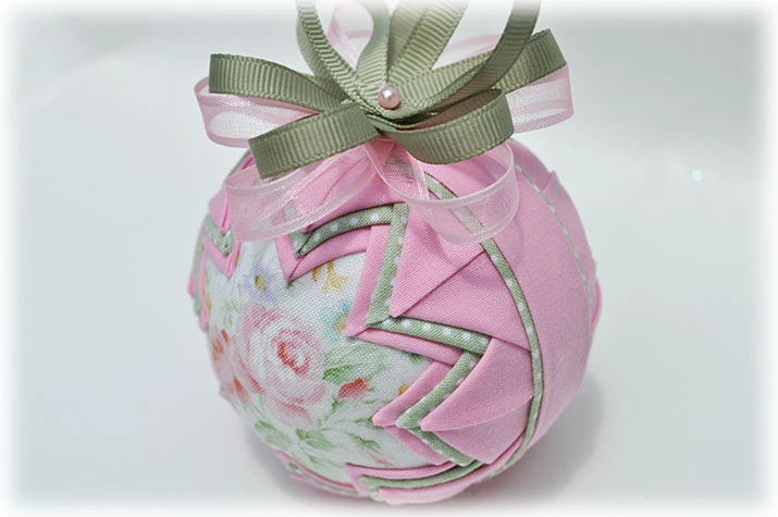 Pink Roses Quilted Ornament